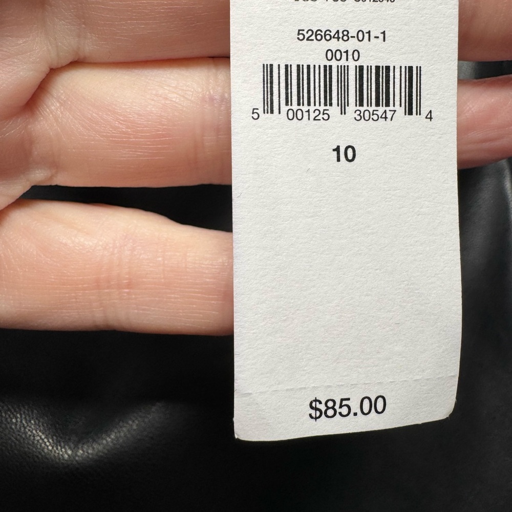 NWOT Banana Republic Black Faux Leather A-Line Skirt - Picture 4 of 7